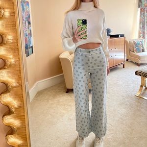🌼 FLOWER POWER WIDE LEG ZARA JEANS🌼